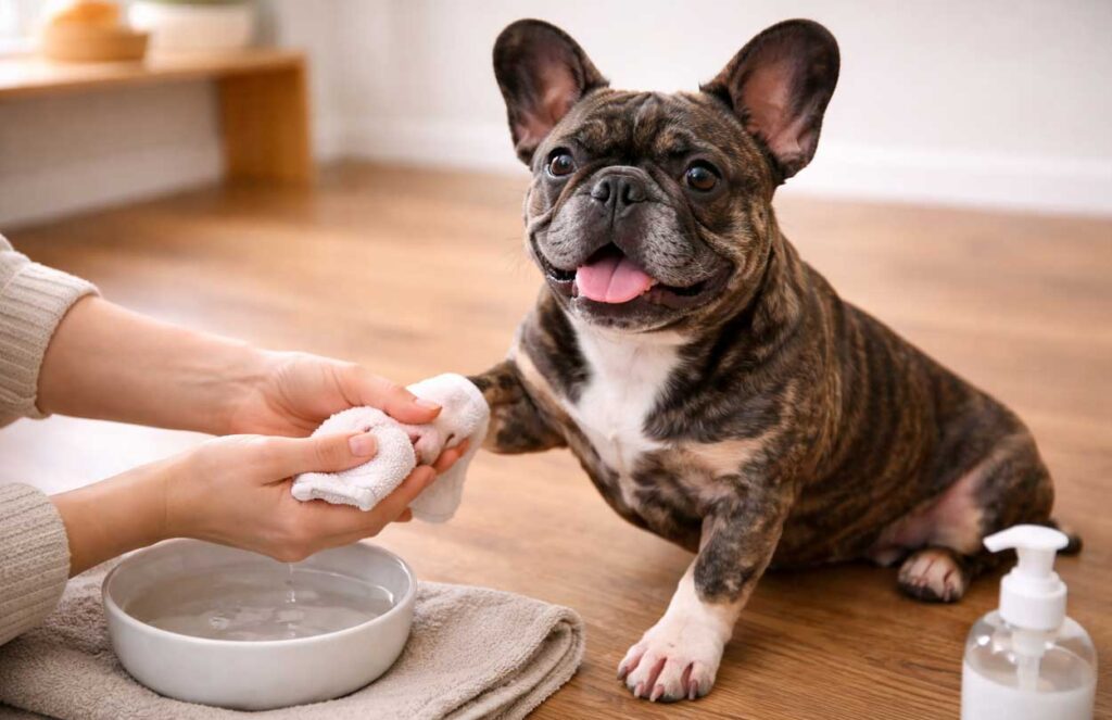 French Bulldog red paws